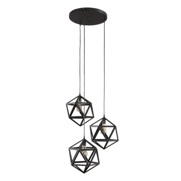 Lampa wisząca Triangle 3L czarna
