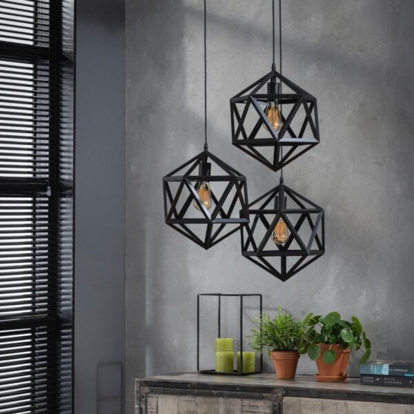 Lampa wisząca Triangle 3L czarna