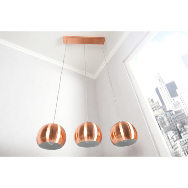 Lampa wisząca Copper Ball 3er z regulacją wysokości