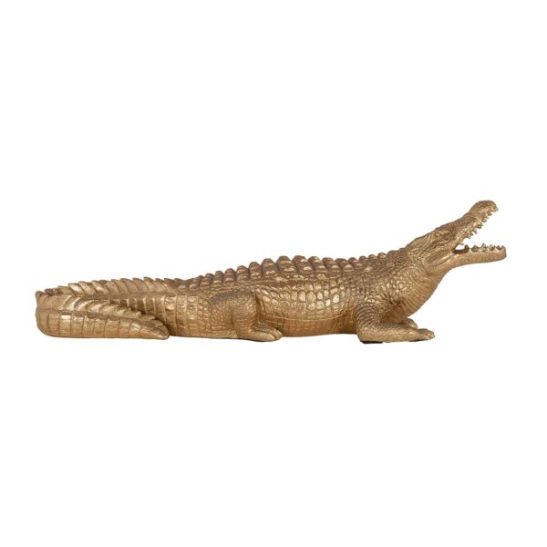 Figurka dekoracyjna krokodyl złoty 62 cm
