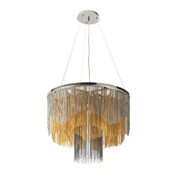 Lampa wisząca Chain Chandelier złoto i czerń
