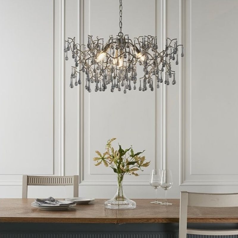 Lampa wisząca Rain srebrna 75 cm