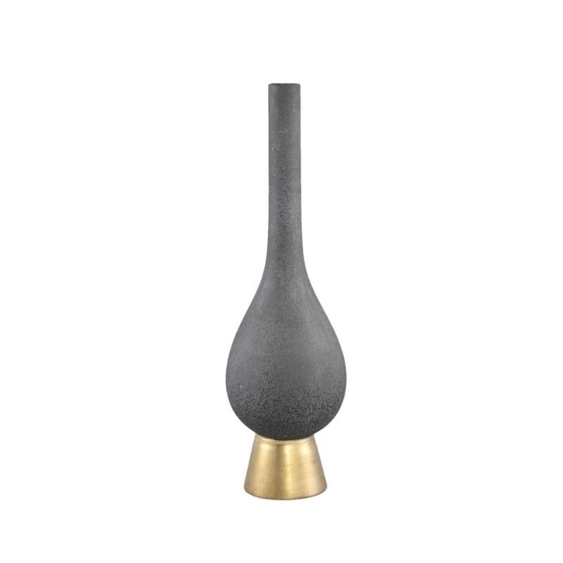 Wazon Diani Grey ceramic gold narrow S