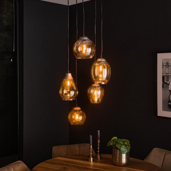 Lampa wisząca Bursztyn 5L stopniowana