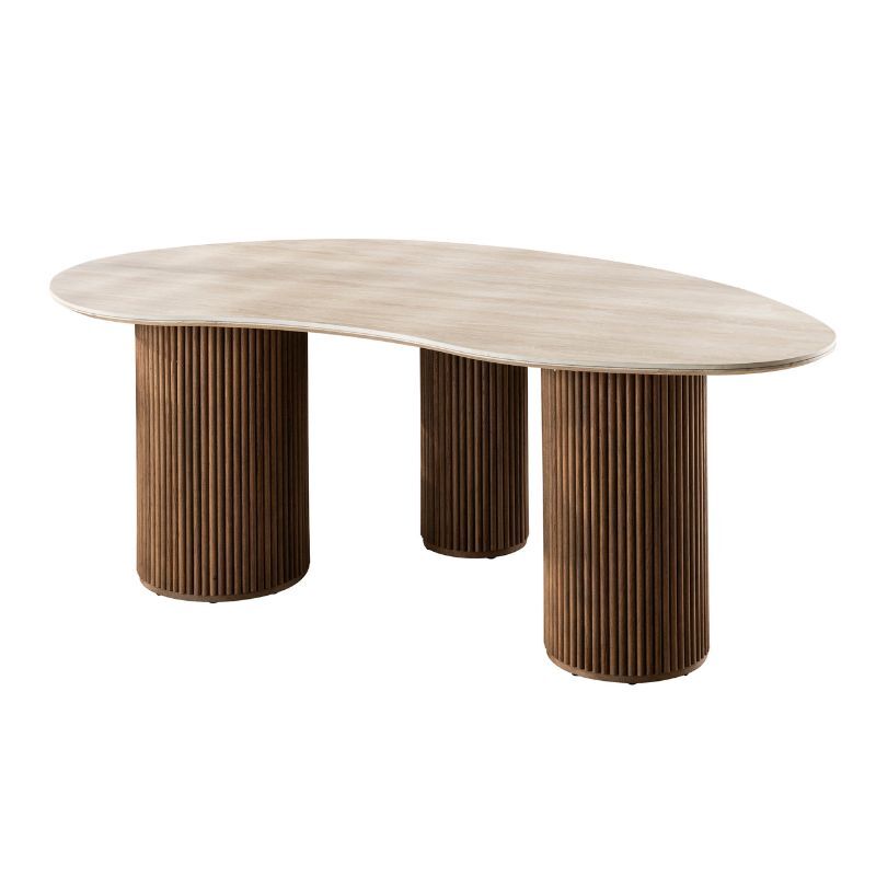 Stół Romano nerkowa forma 215 cm/ 3D ceramiczny trawertyn